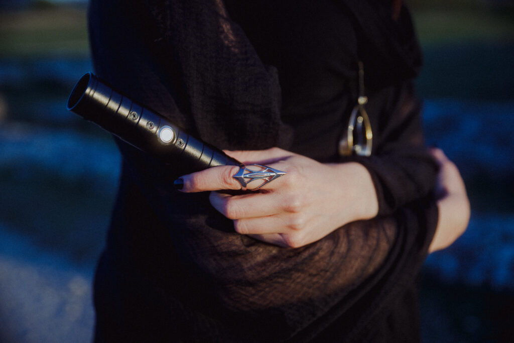 Sith's hand holding a lightsaber, from my Star Wars editorial