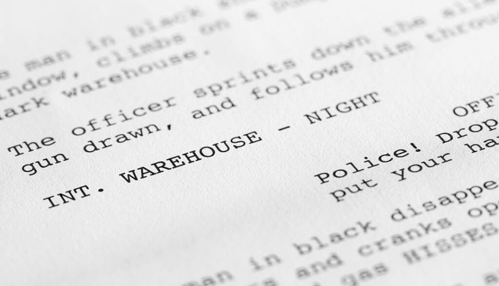 Close up on a script